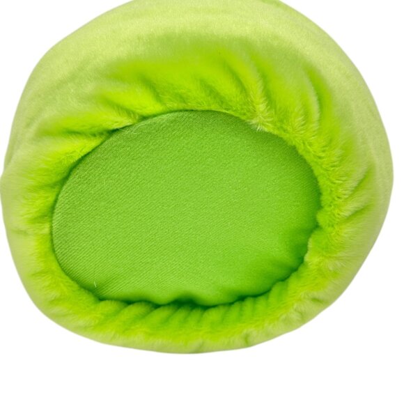 Plush Frog Face Green Basket w Handle Stuffed Polyester Fiber Lightweight Sturdy - Picture 6 of 7